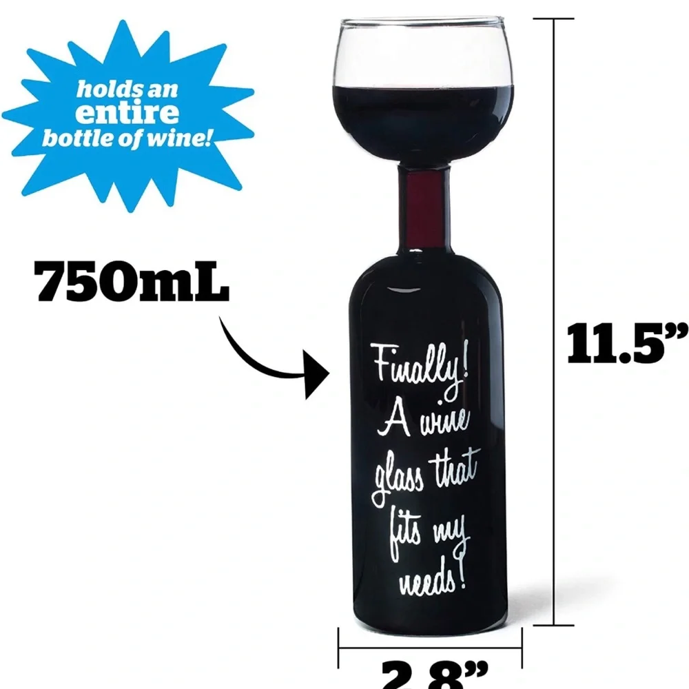 Big Mouth The Original Novelty Wine Bottle Glass